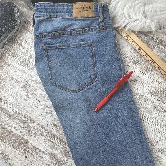 Abercrombie Fitch Signature Coll. Jeans Skinny Size 28 Distressed 29.5 X 26.75” - Picture 5 of 11